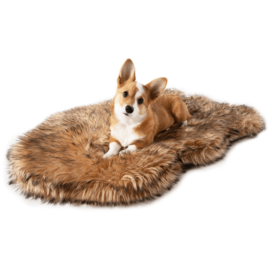 PupRug by Paw.com® Faux Fur Orthopedic Dog Bed - Curve Sable Tan Dog Beds Paw