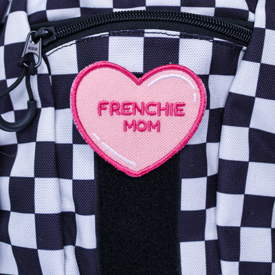 Frenchie Mom Heart Patch Hook & Loop K9 Sport Sack