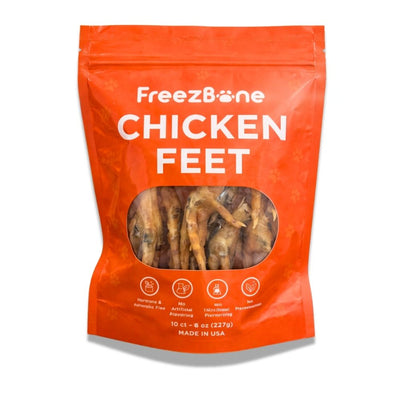 Freezbone Whole Chicken Feet Dental Treats for Dogs - Human Grade - Single Ingredient Dog Treats Freezbone