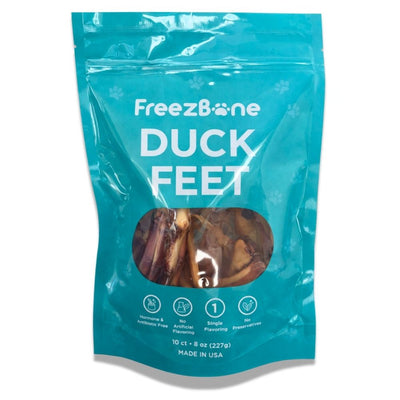 Freezbone Whole Duck Feet Dental Treats for Dogs - Human Grade - Single Ingredient Dog Treats Freezbone