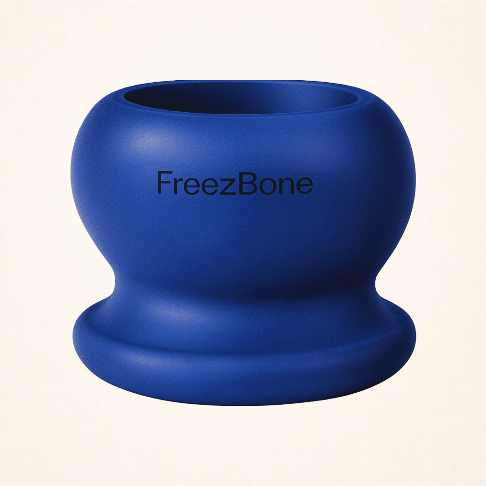 Freezball - Durable Fillable Dog Chew Bone Navy Freezbone