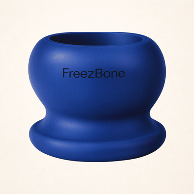 Freezball - Durable Fillable Dog Chew Bone Navy Freezbone