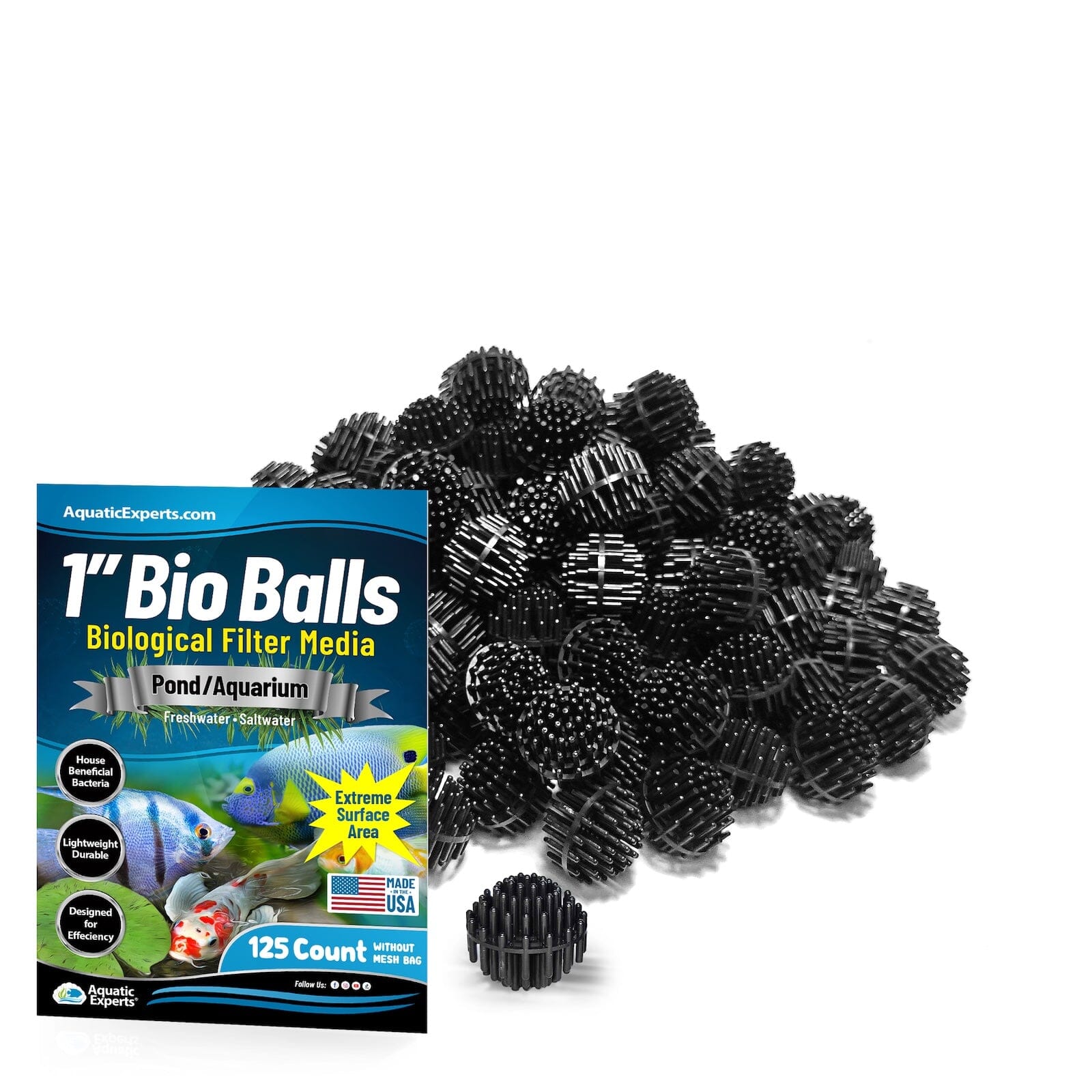 1-Inch Bio Balls Filter Media - Perfect for Aquarium & Small Pond Filters - High-Quality Bio Balls Bio balls Aquatic Experts