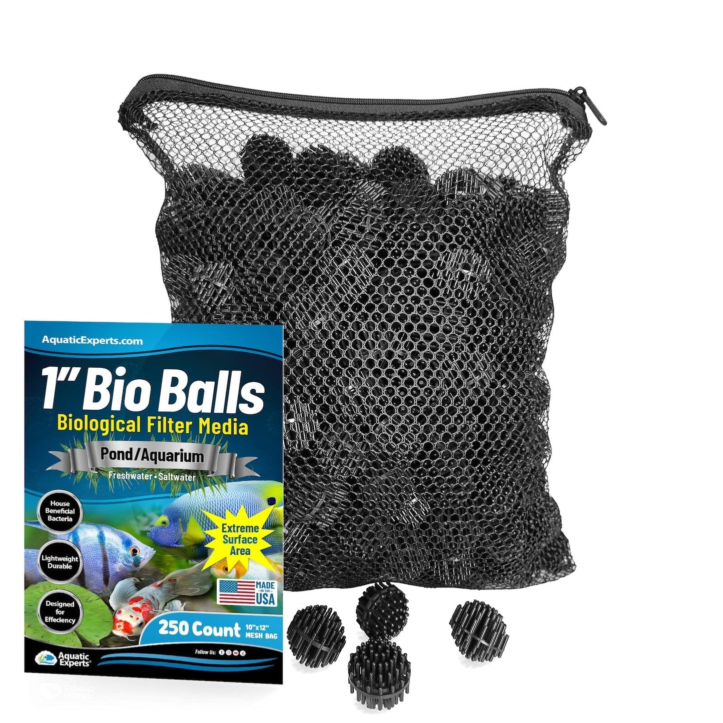 1-Inch Bio Balls Filter Media - Perfect for Aquarium & Small Pond Filters - High-Quality Bio Balls Bio balls Aquatic Experts