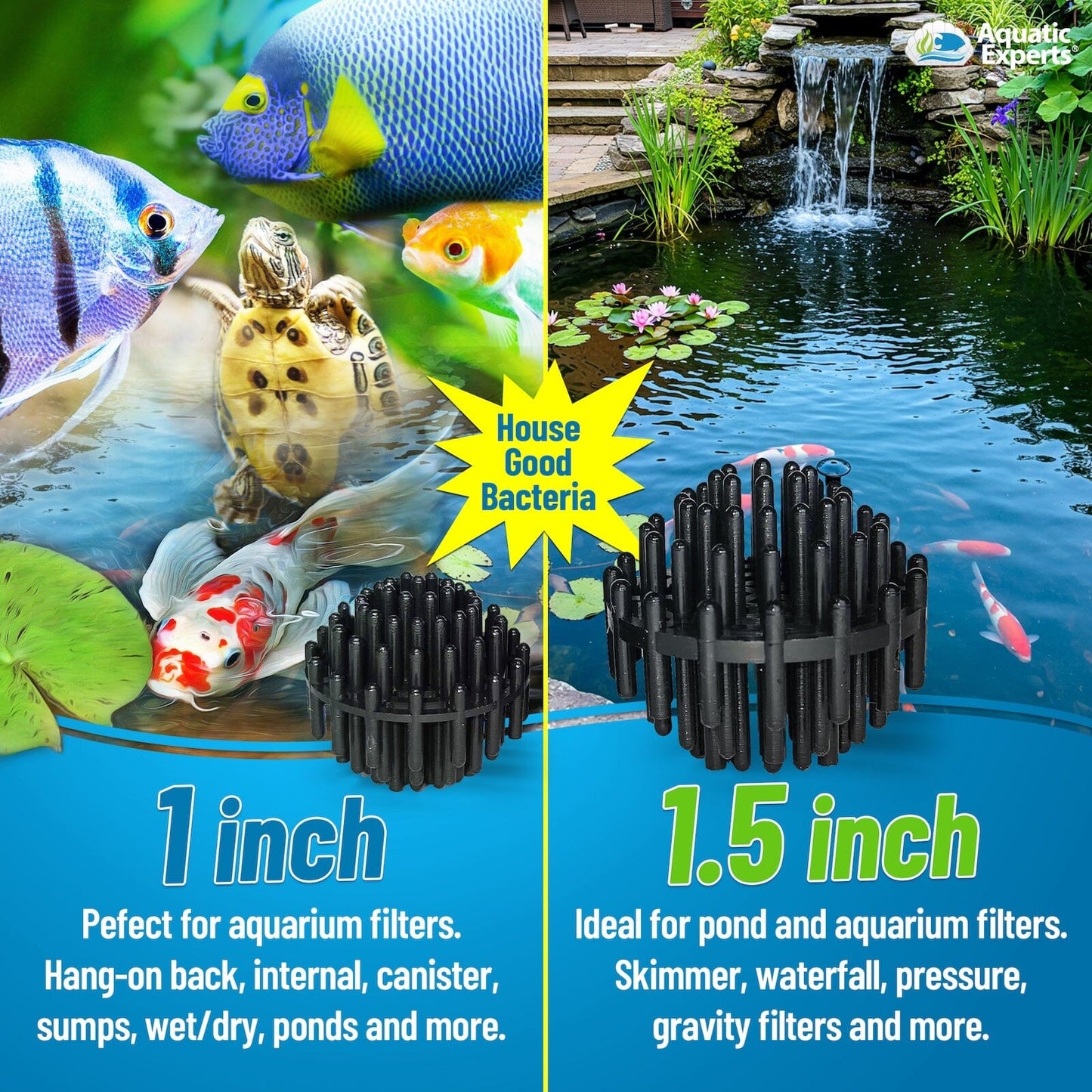 1-Inch Bio Balls Filter Media - Perfect for Aquarium & Small Pond Filters - High-Quality Bio Balls Bio balls Aquatic Experts