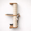 Wall Mounted Cat Climbing Pole - Sisal Natural Bamboo 2-Tier Leaf Shelf Charcoal Cork Pad Cat Scratcher Catastrophic Creations
