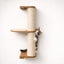 Wall Mounted Cat Climbing Pole - Sisal Natural Bamboo 2-Tier Leaf Shelf Natural Cork Pad Cat Scratcher Catastrophic Creations