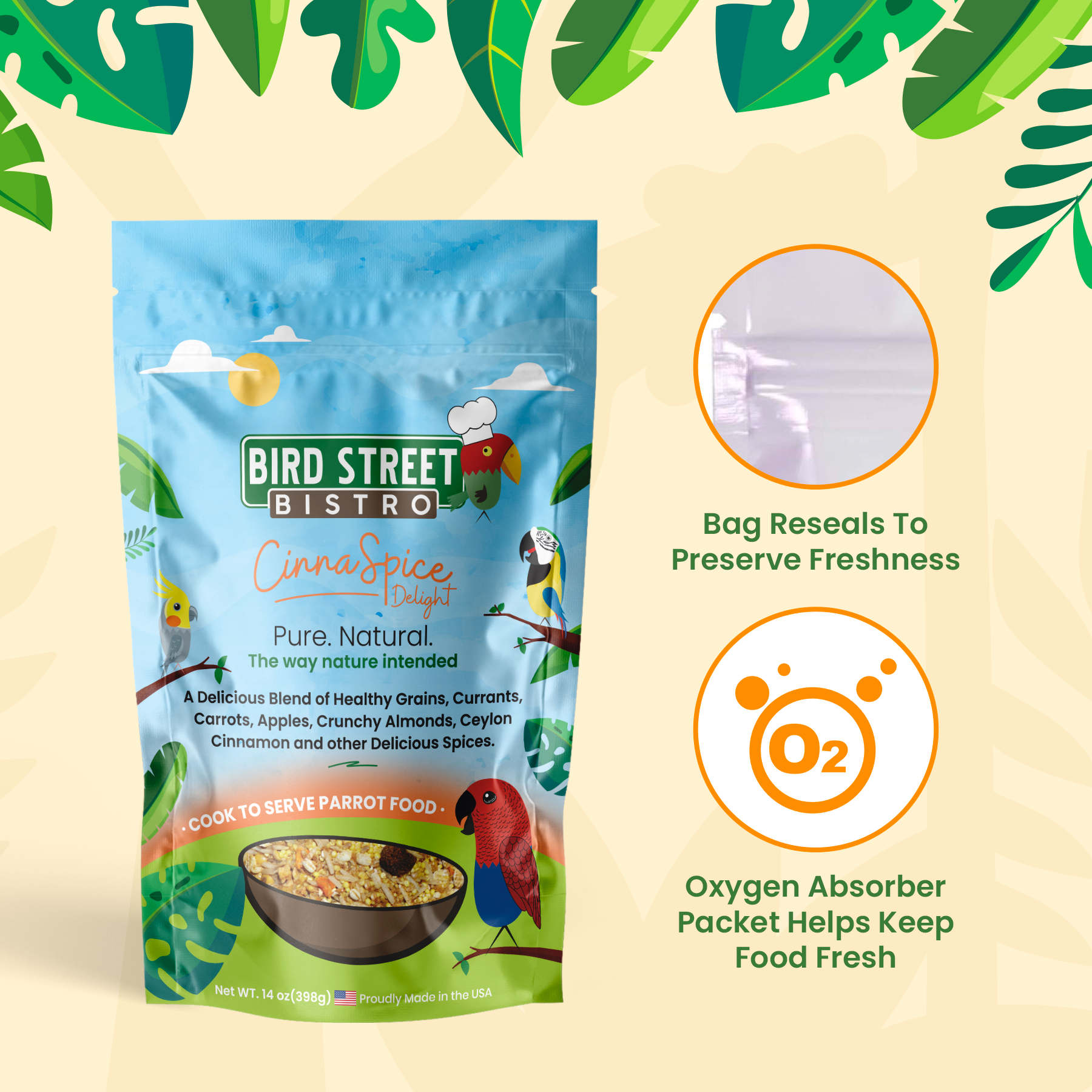 Cinnaspice Delight Parrot Food Bird Street Bistro