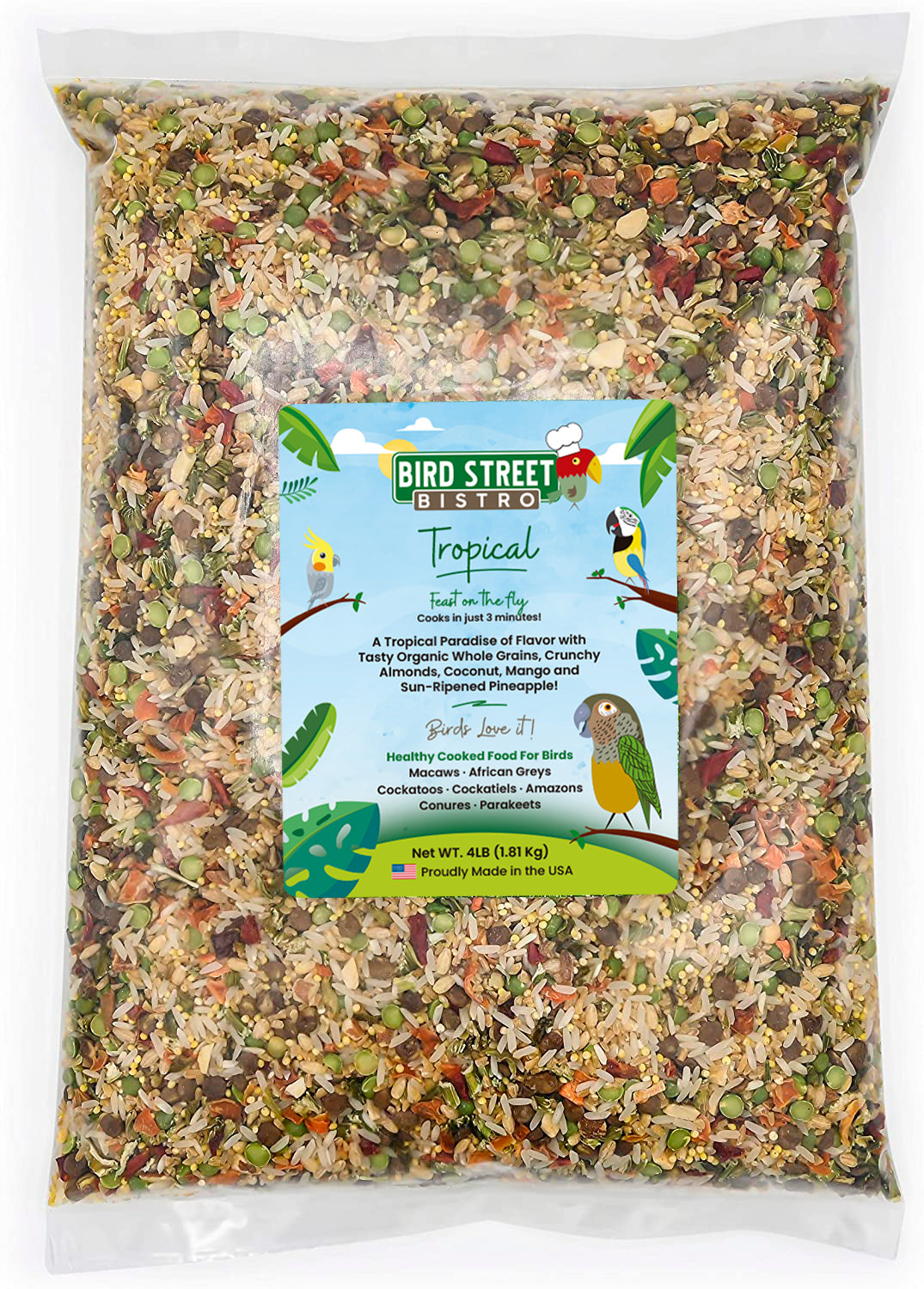 Tropical - Feast on the Fly 3.5 lbs Parrot Food Bird Street Bistro
