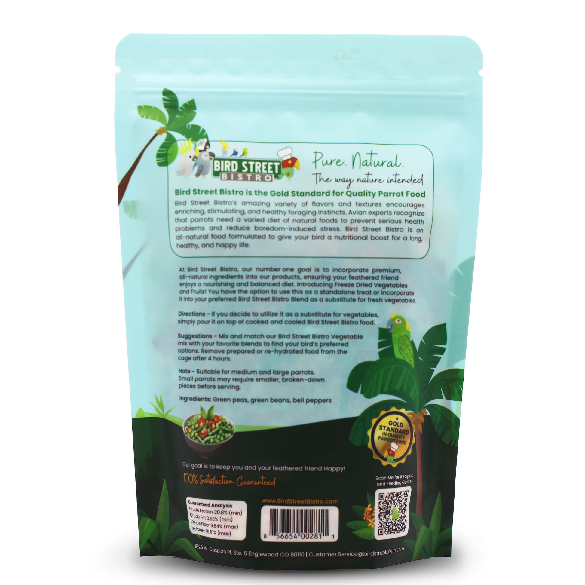 Peas & Bell Peppers Boost - Parrot Veggies Mix Parrot Food Bird Street Bistro