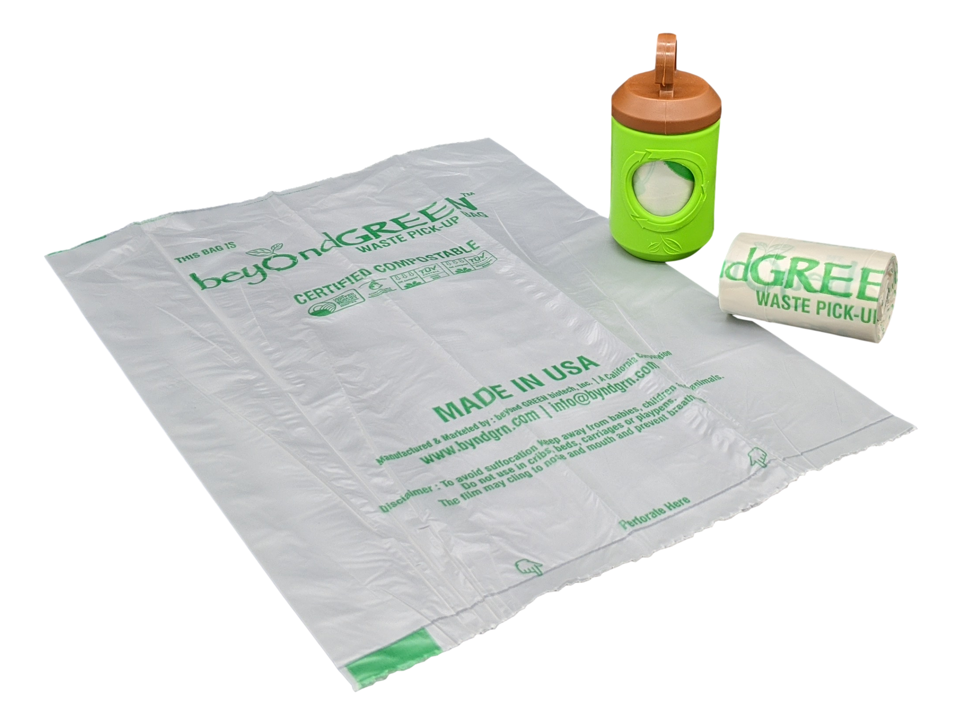 beyondGREEN Dog Poop Bag Leash Dispenser – Clip-On Holder Fits Standard Rolls – Durable & Portable Poop Bag Dispenser beyondGREEN biotech™