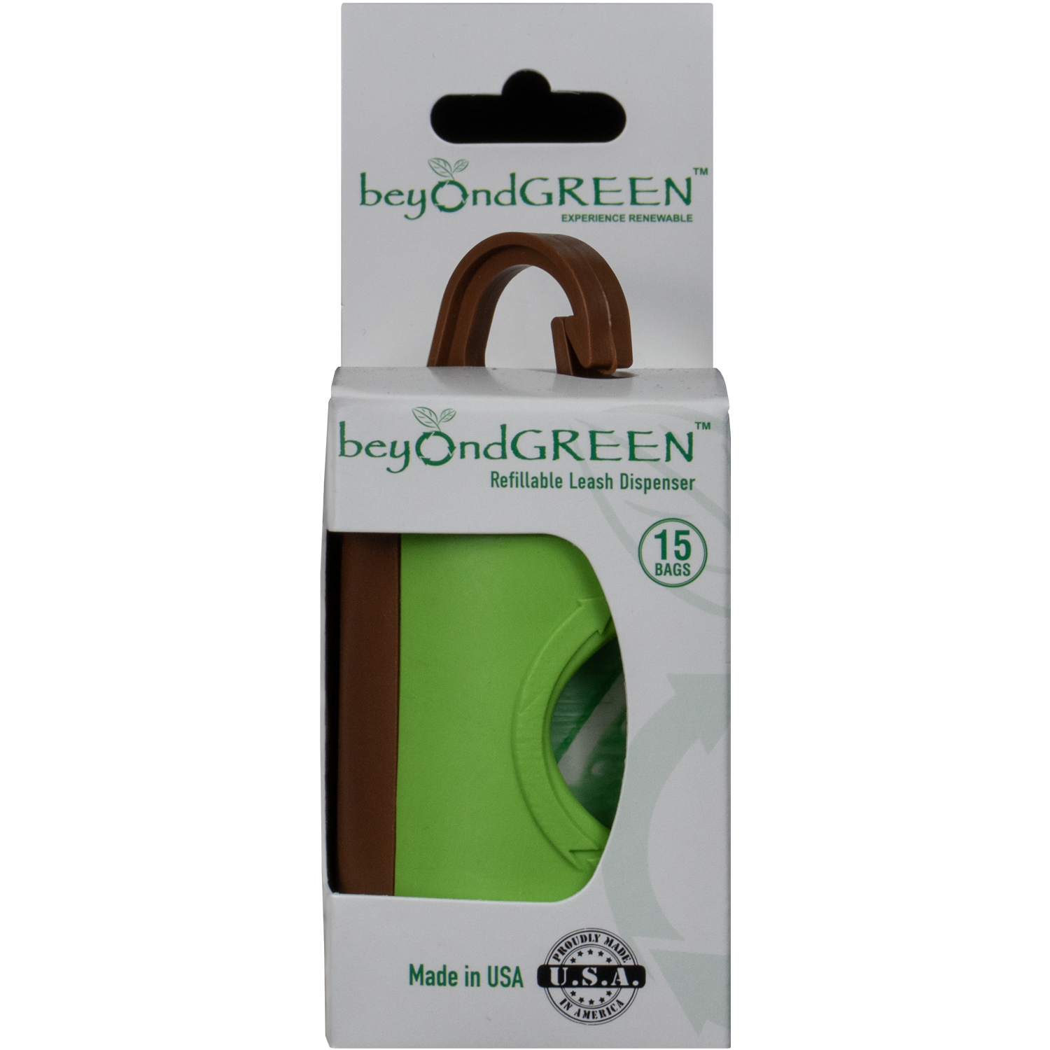 beyondGREEN Dog Waste Bag Leash Dispenser – Clip-On Holder for Standard Rolls – Durable, Portable, Made in USA Poop Bag Dispenser beyondGREEN biotech™