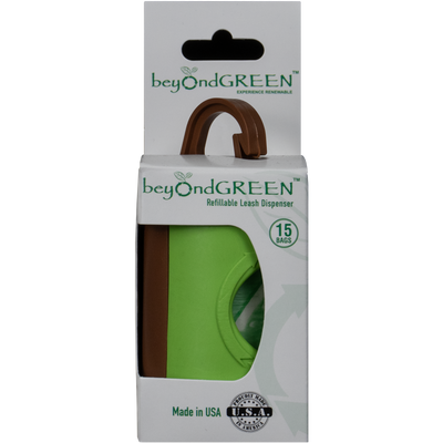 beyondGREEN Dog Waste Bag Leash Dispenser – Clip-On Holder for Standard Rolls – Durable, Portable, Made in USA Poop Bag Dispenser beyondGREEN biotech™