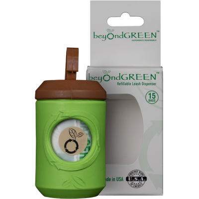 beyondGREEN Dog Waste Bag Leash Dispenser – Clip-On Holder for Standard Rolls – Durable, Portable, Made in USA Poop Bag Dispenser beyondGREEN biotech™