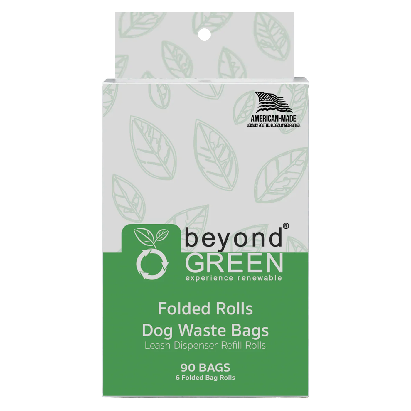 beyondGREEN Dog Waste Bags – Folded Rolls – Made in USA, Leak-Resistant, Extra-Strong 90 Count Dog Waste Bags beyondGREEN biotech™