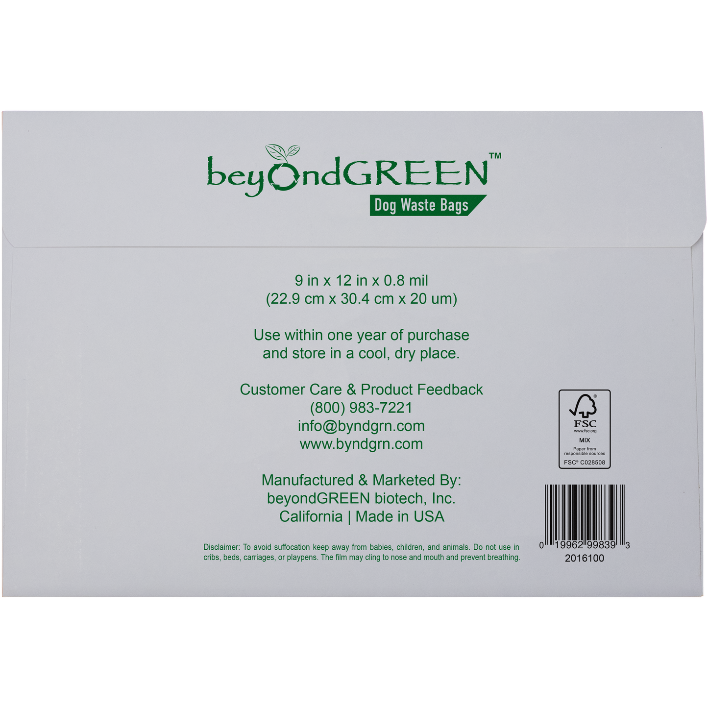 beyondGREEN Dog Waste Bags – Single-Pull Dispenser Refill Pack – Made in USA, Leak-Resistant, One-At-A-Time Dispensing (100 Bags per Pack) Dog Waste Bags beyondGREEN biotech™