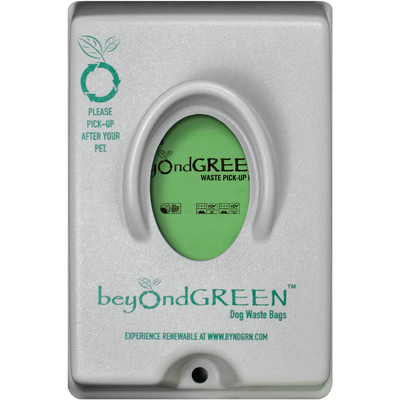 beyondGREEN Single-Pull Dog Waste Bag Dispenser – Wall/Pole Mount – Compatible with Single-Pull Header Packs – Heavy-Duty Construction Gray 1 Poop Bag Dispenser beyondGREEN biotech™