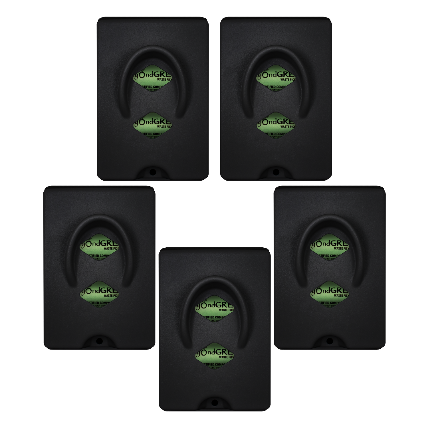 beyondGREEN Dog Waste Bag Dispenser – Wall & Pole Mount – Standard Roll Compatible, Front-Load Black 5 Poop Bag Dispenser beyondGREEN biotech™