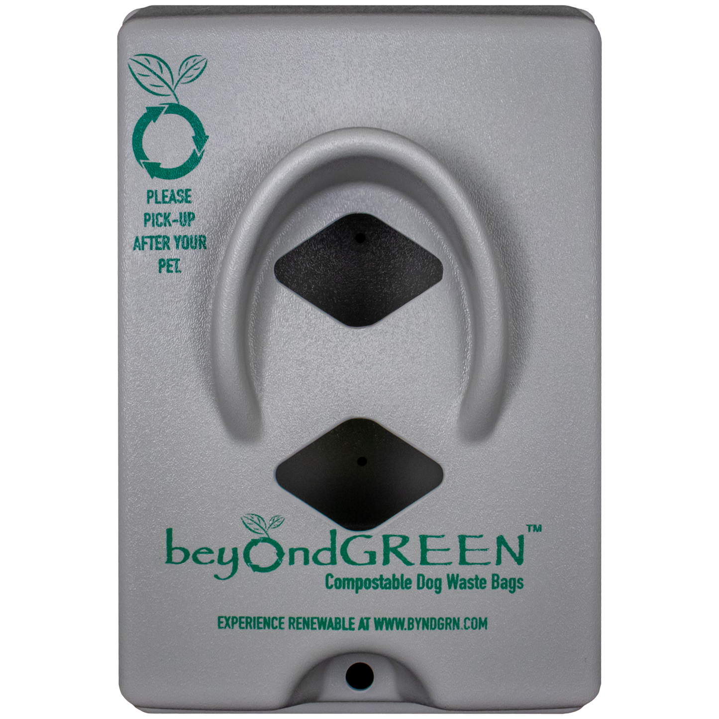 beyondGREEN Dog Waste Bag Dispenser – Wall & Pole Mount – Standard Roll Compatible, Front-Load Poop Bag Dispenser beyondGREEN biotech™