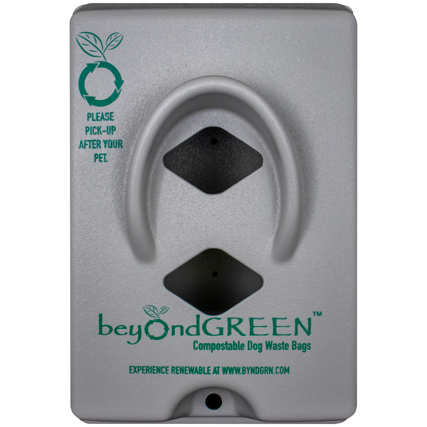beyondGREEN Dog Waste Bag Dispenser – Wall & Pole Mount – Standard Roll Compatible, Front-Load Poop Bag Dispenser beyondGREEN biotech™