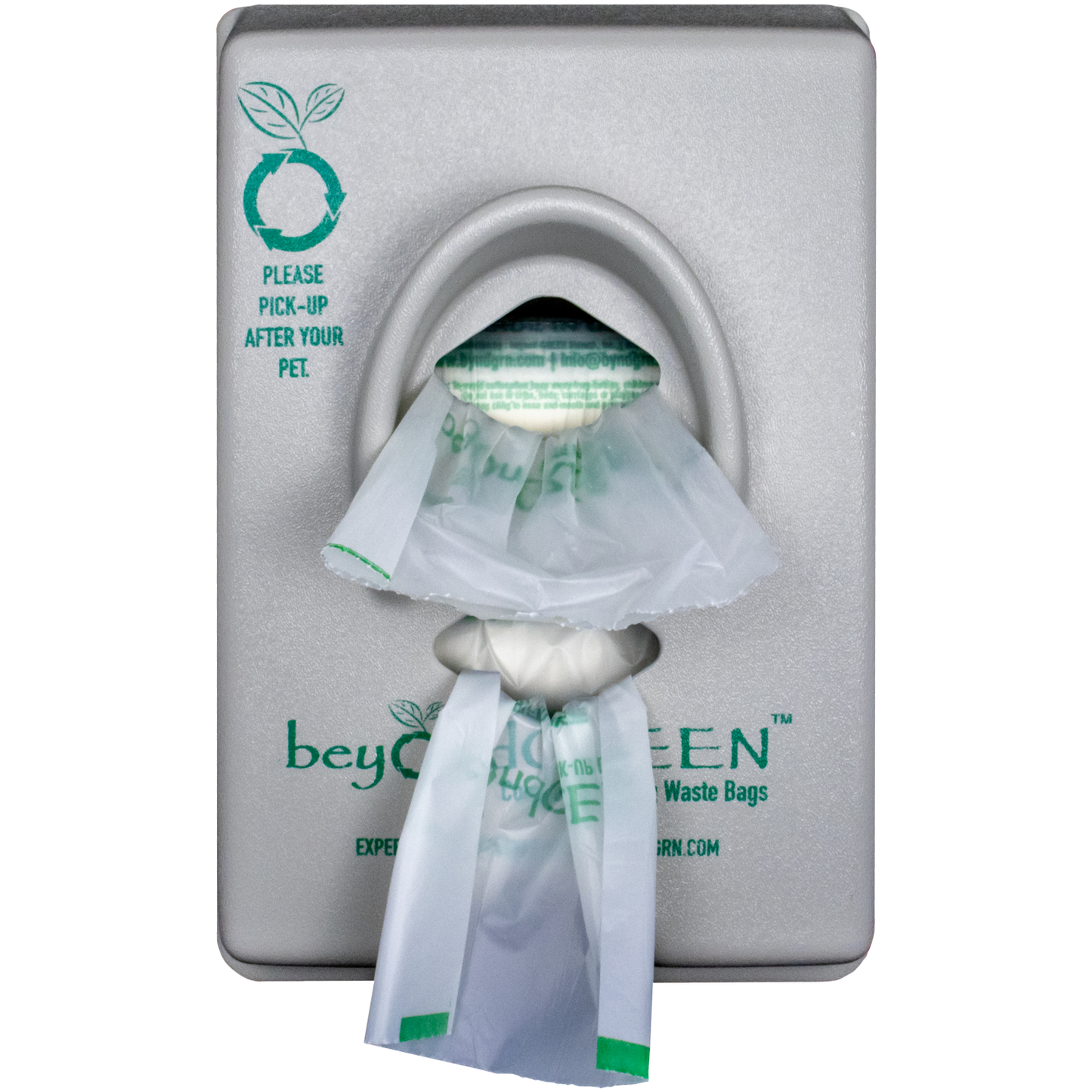 beyondGREEN Dog Waste Bag Dispenser – Wall & Pole Mount – Standard Roll Compatible, Front-Load Poop Bag Dispenser beyondGREEN biotech™