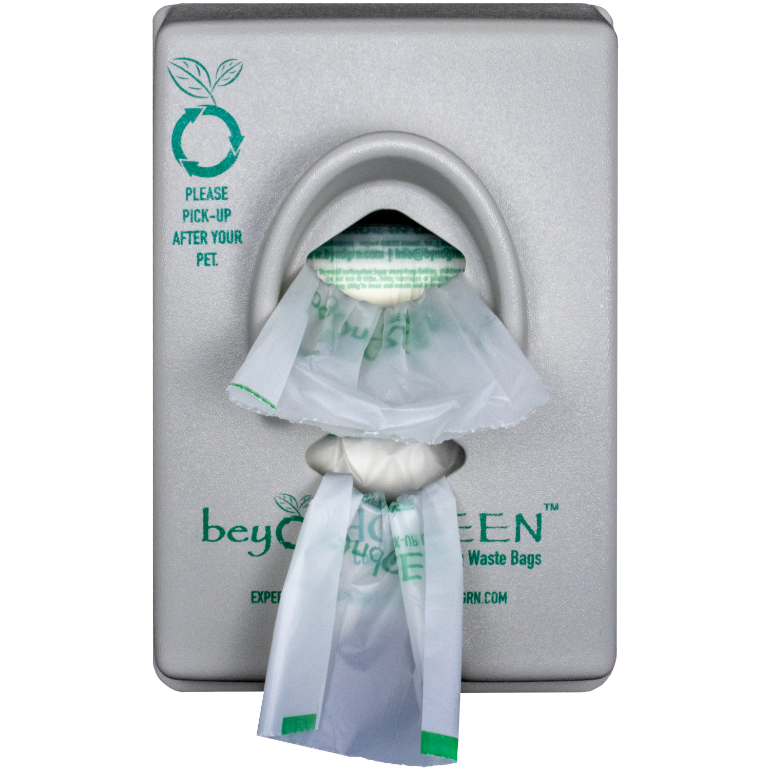 beyondGREEN Dog Waste Bag Dispenser – Wall & Pole Mount – Standard Roll Compatible, Front-Load Poop Bag Dispenser beyondGREEN biotech™
