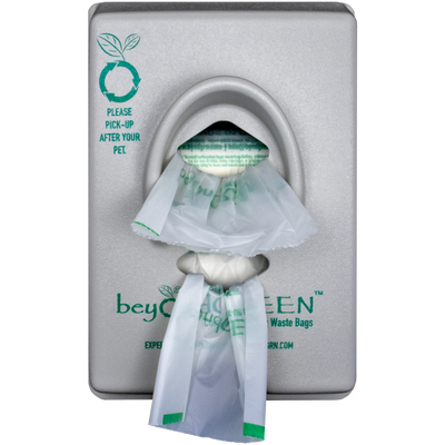 beyondGREEN Dog Waste Bag Dispenser – Wall & Pole Mount – Standard Roll Compatible, Front-Load Poop Bag Dispenser beyondGREEN biotech™