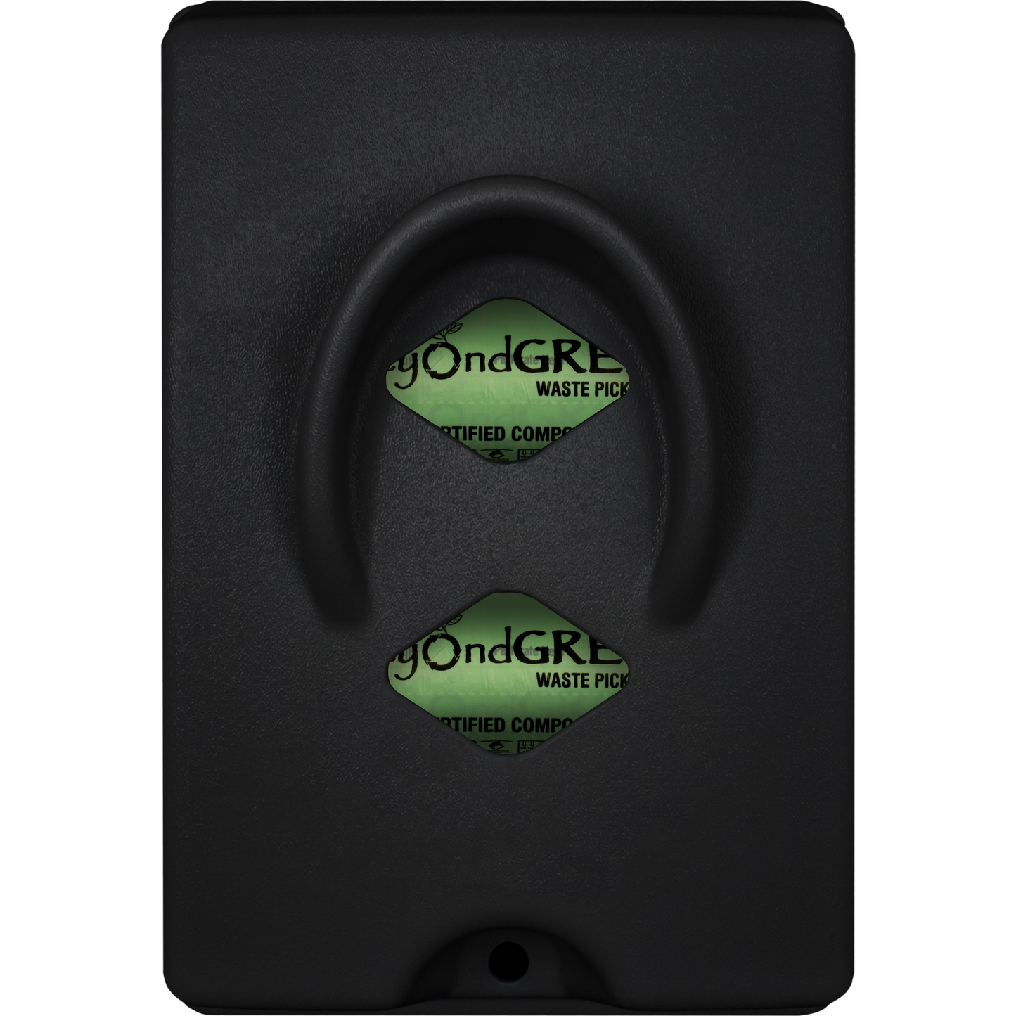 beyondGREEN Dog Waste Bag Dispenser – Wall & Pole Mount – Standard Roll Compatible, Front-Load Black 1 Poop Bag Dispenser beyondGREEN biotech™