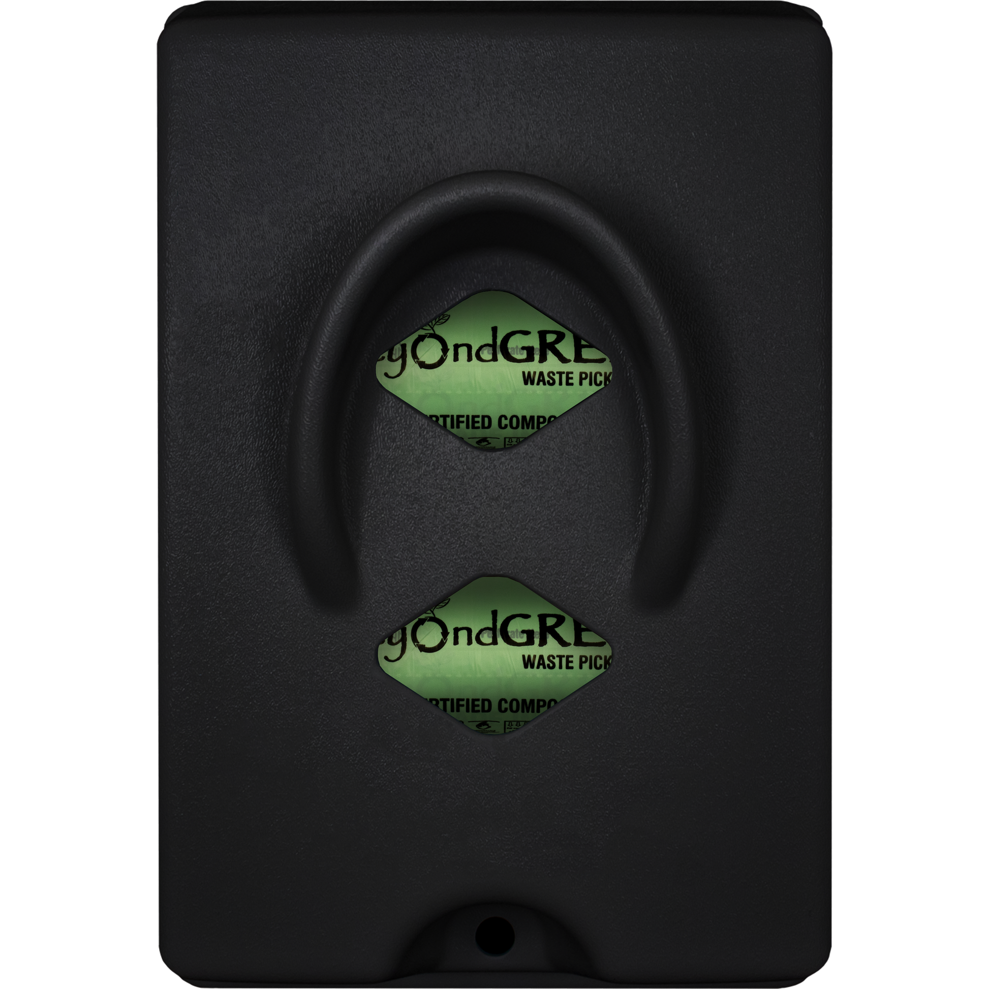 beyondGREEN Dog Waste Bag Dispenser – Wall & Pole Mount – Standard Roll Compatible, Front-Load Black 1 Poop Bag Dispenser beyondGREEN biotech™