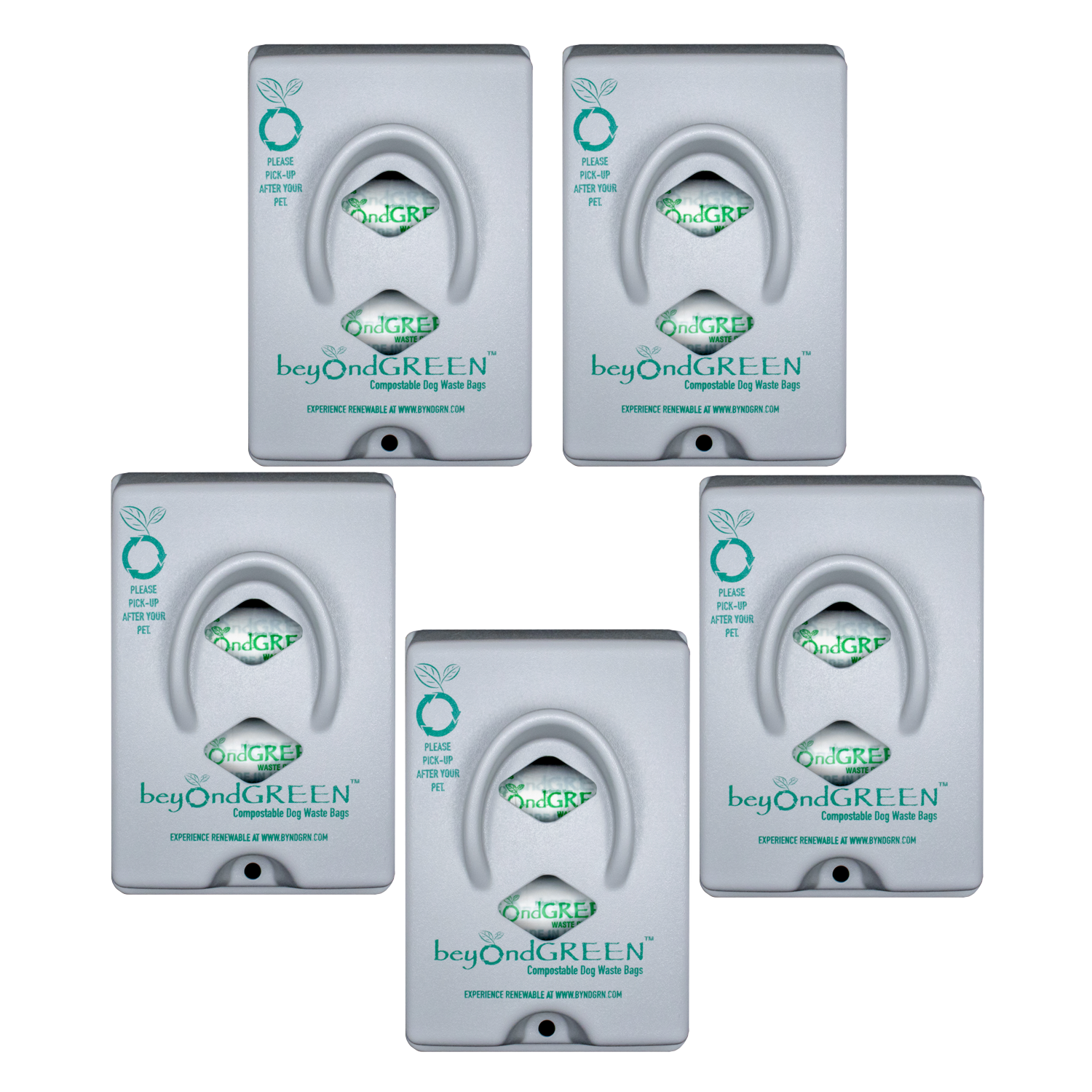 beyondGREEN Dog Waste Bag Dispenser – Wall & Pole Mount – Standard Roll Compatible, Front-Load Gray 5 Poop Bag Dispenser beyondGREEN biotech™