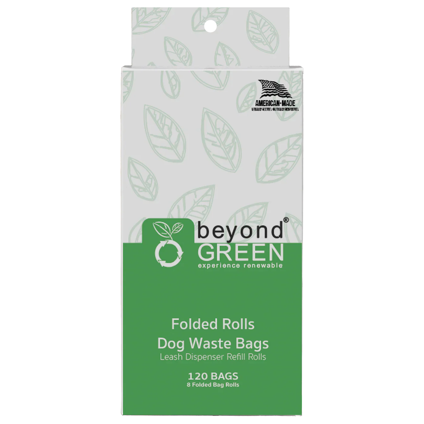 beyondGREEN Dog Waste Bags – Folded Rolls – Made in USA, Leak-Resistant, Extra-Strong 120 Count Dog Waste Bags beyondGREEN biotech™