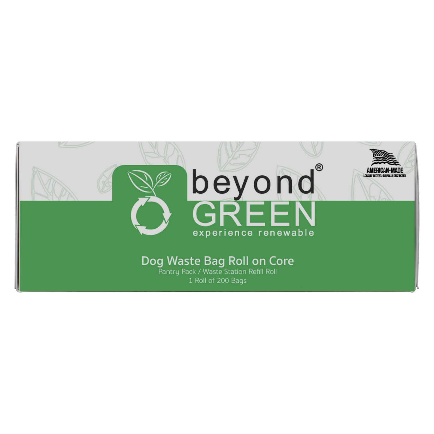 beyondGREEN Dog Waste Bags – Grab & Go Bulk Pack – 200 Bags on Roll with Core - Made in USA, Leak-Resistant, Folded Rolls 1 Roll - 200 Bags Dog Waste Bags beyondGREEN biotech™