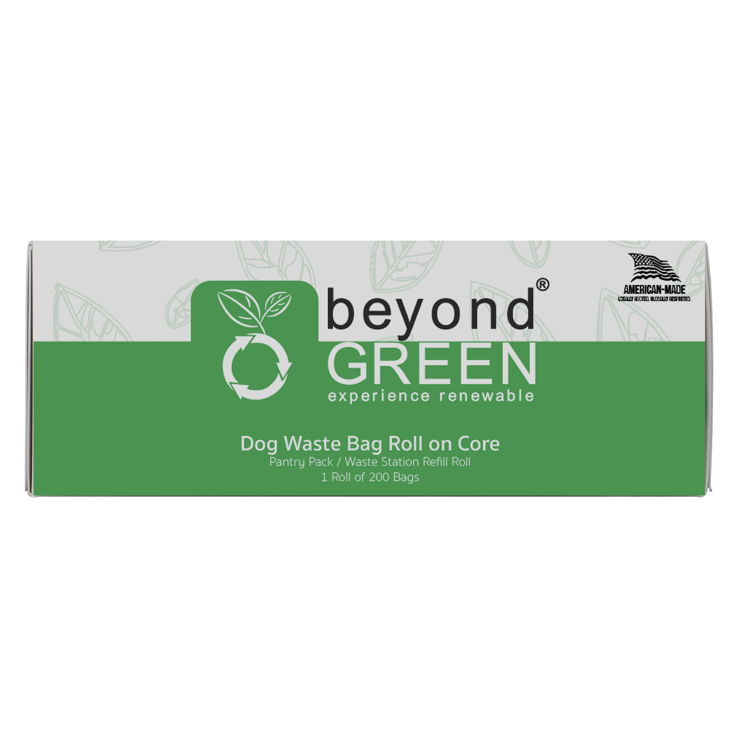 beyondGREEN Dog Waste Bags – Grab & Go Bulk Pack – 200 Bags on Roll with Core - Made in USA, Leak-Resistant, Folded Rolls 1 Roll - 200 Bags Dog Waste Bags beyondGREEN biotech™