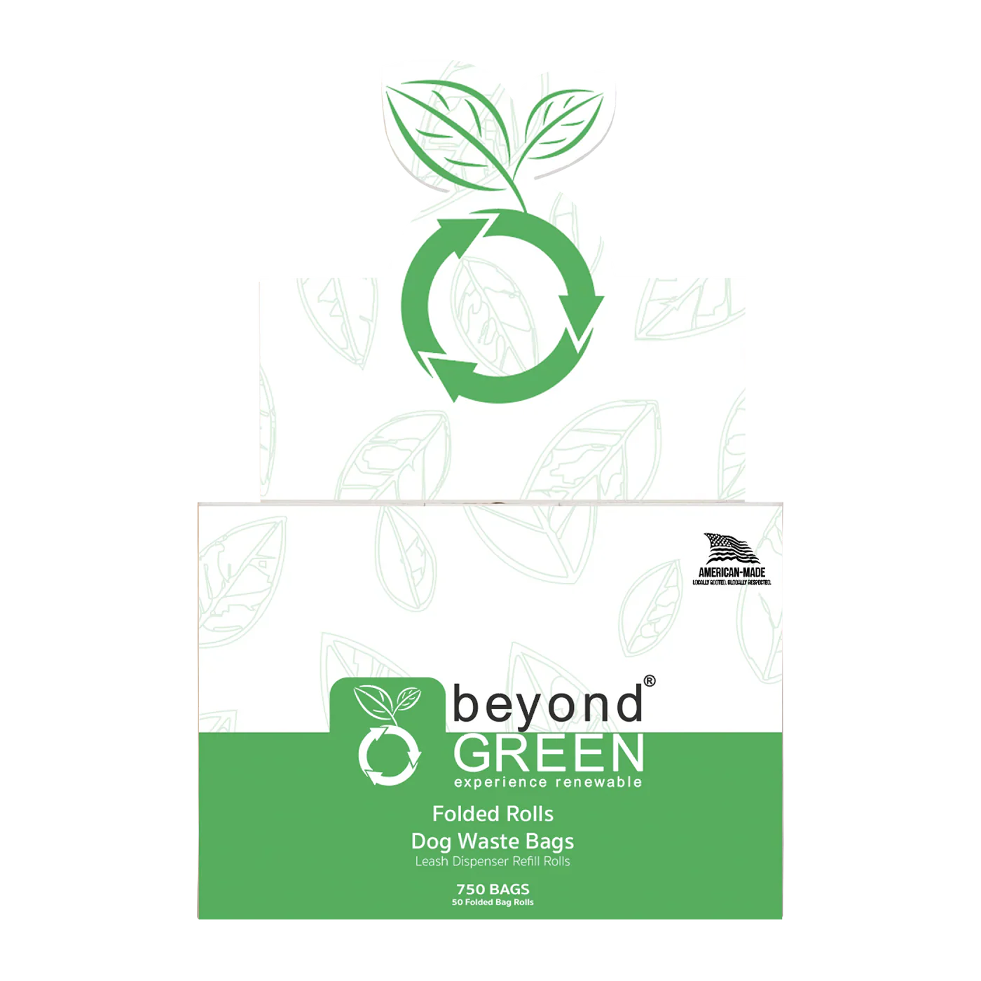 beyondGREEN Dog Waste Bags – Folded Rolls – Made in USA, Leak-Resistant, Extra-Strong 750 Count Dog Waste Bags beyondGREEN biotech™