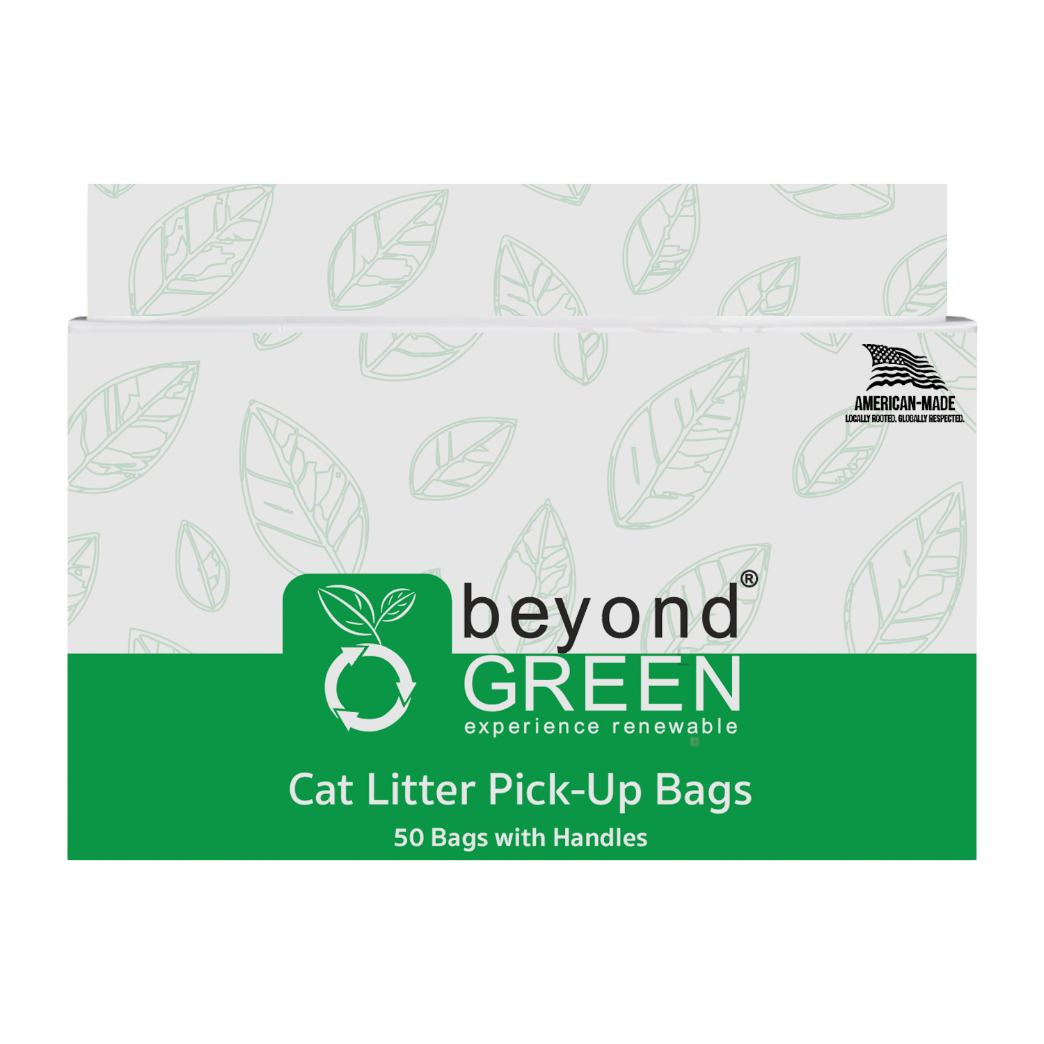 beyondGREEN Cat Litter Bags with Handles – Made in USA, Leak-Resistant & Easy-Tie Cat Litter Bags beyondGREEN biotech™