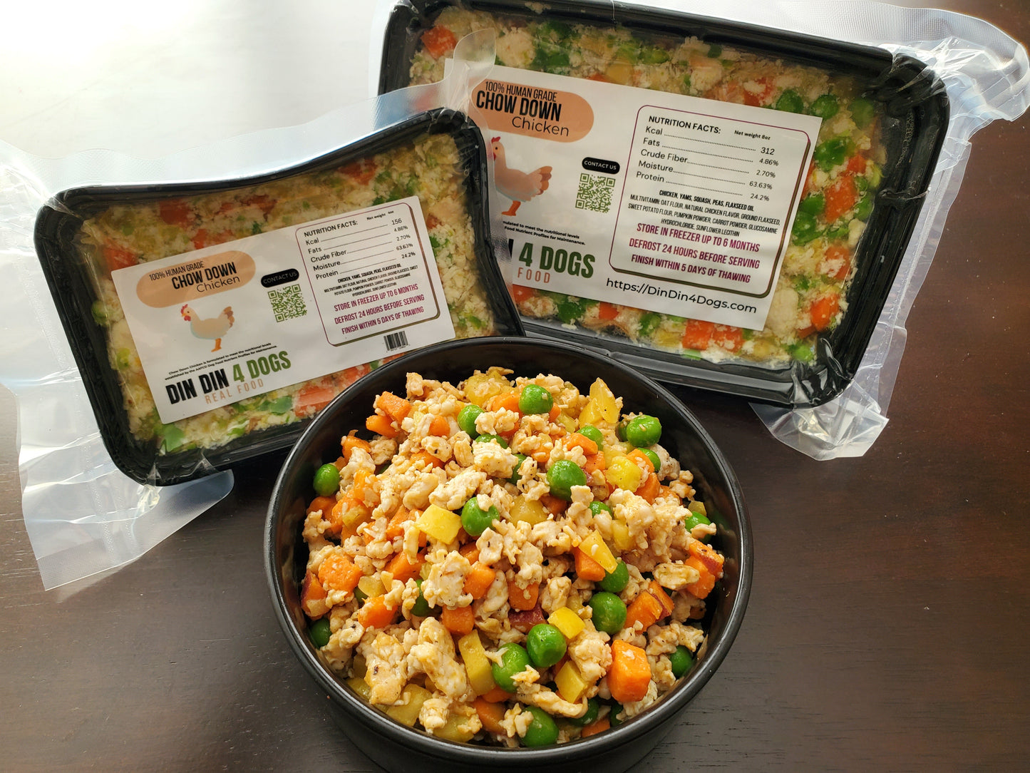 Chicken and Turkey Combo - case includes 24, 8oz meals Dog Food Din Din 4 Dogs