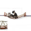 Double Cat Hammock and Climbing Bridge Combo English Chestnut Bamboo Charcoal Gray Canvas 34" Cat Bridge Catastrophic Creations