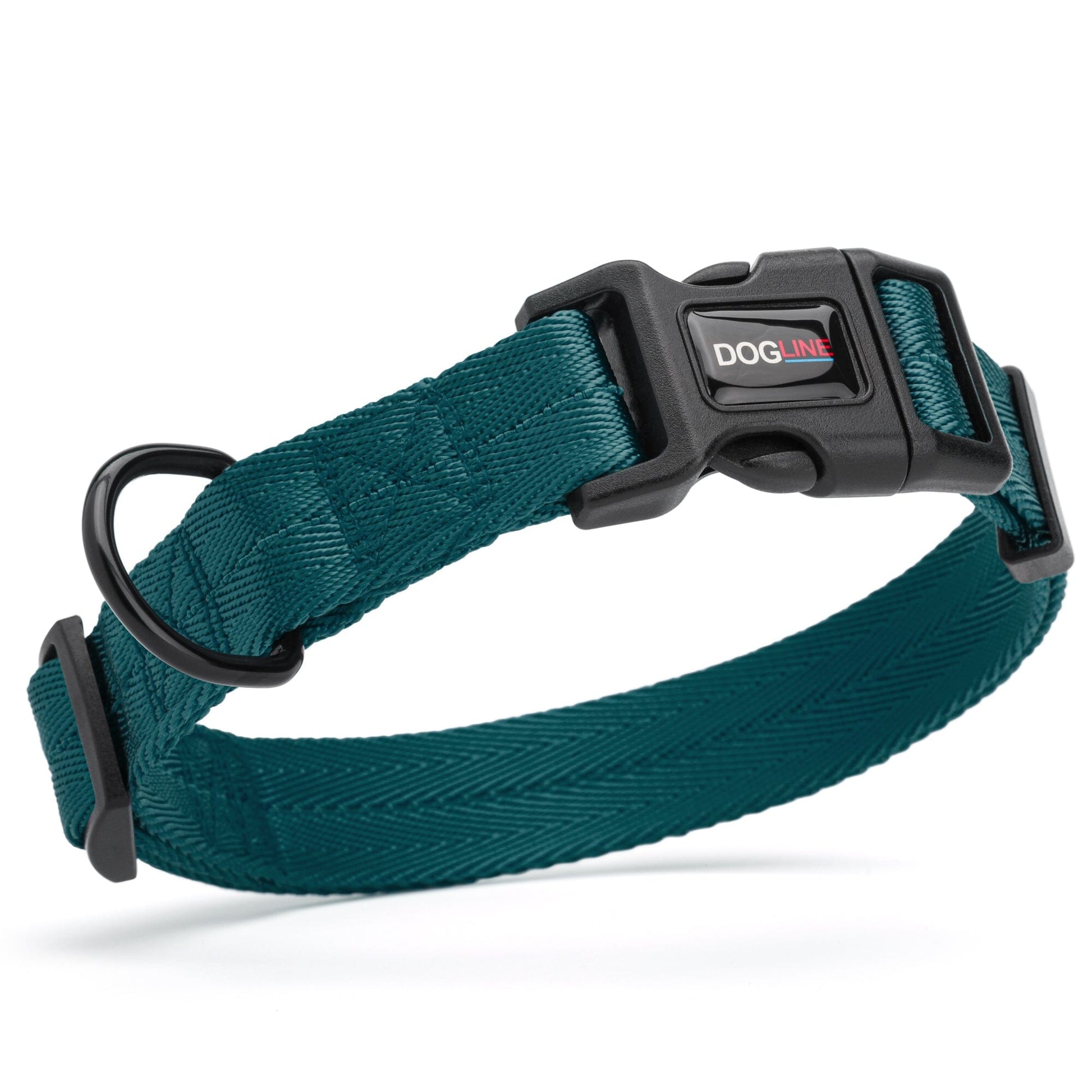 Nylon Flat Dog Collar Dark Teal Dog Collars Dogline