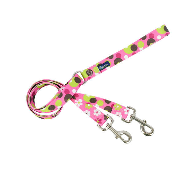 Daisy Dot Double Connection Leash – EarthStyle Standard Training Leash 2 Hounds Design