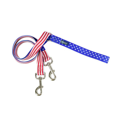Star Spangled Double Connection Leash – EarthStyle Standard Training Leash 2 Hounds Design