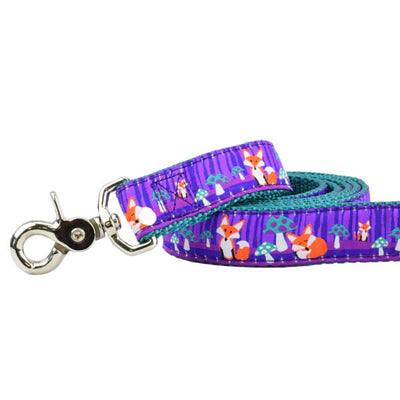 1″ Nocturnal – Fox and Mushroom Ribbon Dog Leash 2 Hounds Design
