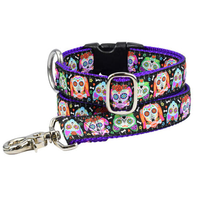 1″ XOLO – Sugar Skull Essential Martingale Dog Collar Martingale Dog Collar 2 Hounds Design
