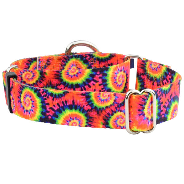Classic Tie-Dye Martingale Dog Collar – EarthStyle 1 inch 2 Hounds Design