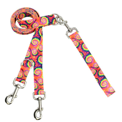 Classic Tie-Dye Double Connection Leash – EarthStyle Euro Leash (longer version) 2 Hounds Design
