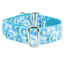 Teal Tie-Dye Swiss Velvet Martingale Dog Collar 1.5 inch wide Martingale Dog Collar 2 Hounds Design