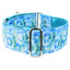 Teal Tie-Dye Swiss Velvet Martingale Dog Collar 2 inch wide Martingale Dog Collar 2 Hounds Design