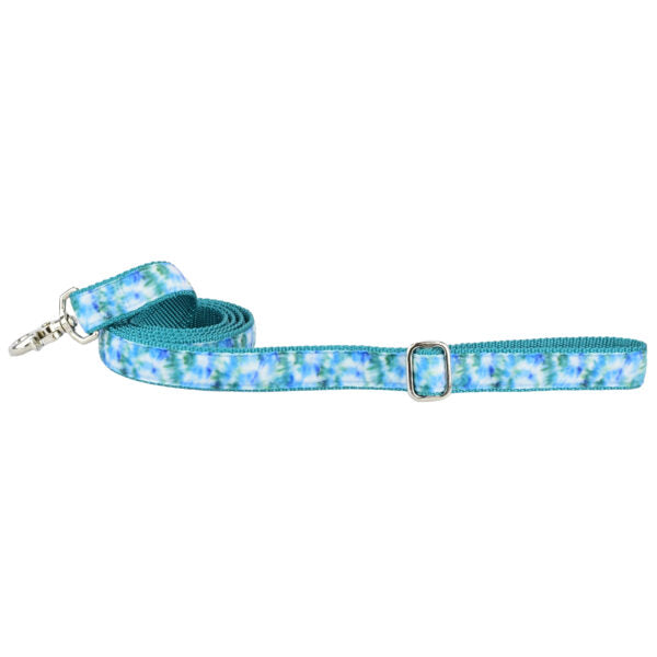 Teal Tie-Dye Velvet Dog Leash 2 Hounds Design