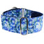 Navy Tie-Dye Elite Velvet Martingale Dog Collar 2 inch wide Martingale Dog Collar 2 Hounds Design