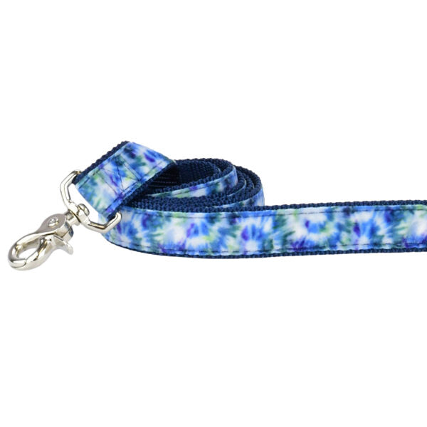 Navy Tie-Dye Velvet Dog Leash 2 Hounds Design