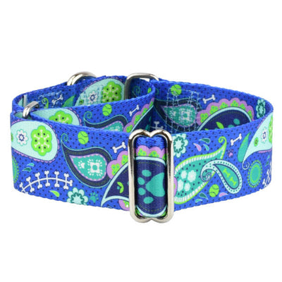 Paw Paisley Martingale Dog Collar – EarthStyle 1.5 inch 2 Hounds Design